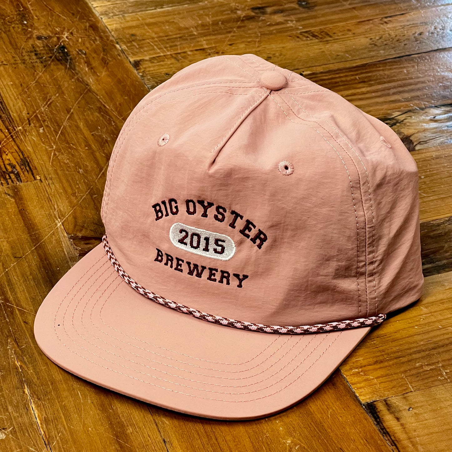 Pink Flat Brim Hat with Rope